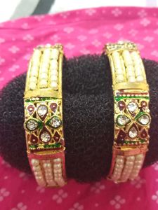 Pearl & Gemstone Bangles (Set of 2)