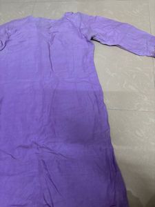 Charming Lavender Hand-Embroidered Kurta