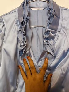 korean front frill pattern blouson