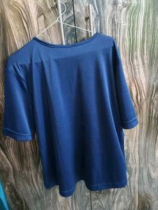 Navy Blue Casual Tunic Top