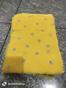 Vibrant Yellow Embellished Saree special offer 🎉