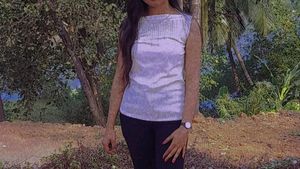 White Top With Golden Dotted Work
