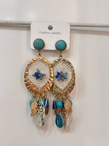 Blue Bohemian Dangle Earrings