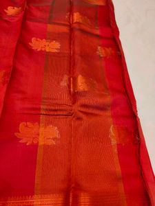 Vibrant Red Silk Saree