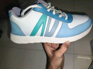 Stylish White &amp; Blue Sneakers