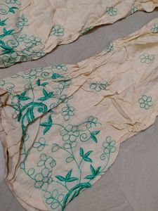 Embroidered Cream Palazzos
