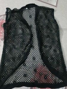 Black Fishnet Sleeveless Vest