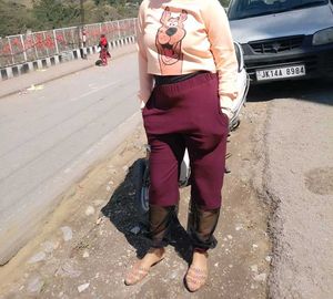 Mast And Harbour Burgundy Sheer Panel Pant