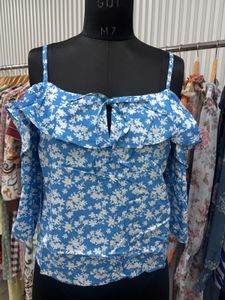 blue colour floral top