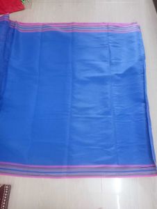 New Blue Pure Cotton Soft Saree