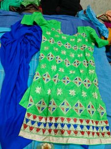 Vibrant Green Kurta Set with Dupatta