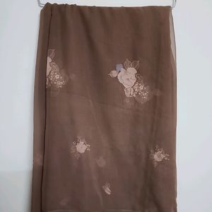 Brown Chiffon Saree