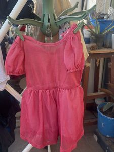 Cute Pink Puff Sleeve Dress cum top