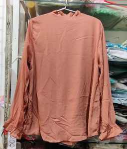 Chic Ruffle Neck Long Sleeve Top