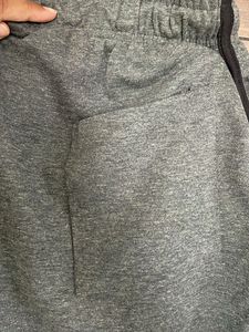 Gray Athletic Shorts with Black Trim
