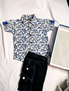Paisley Print Shirt &amp; Shorts Set for Boys