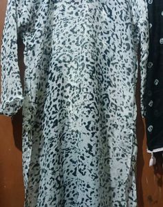 Elegant Black &amp; White Kurta Set