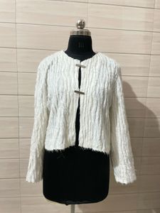 Korean imported Chic Textured Cropped Jacket