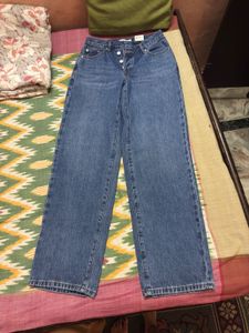 Stylish Wide-Leg Blue Denim Jeans