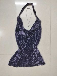Velvet Halter Neck Top