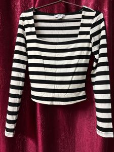 Black And White Striped Top
