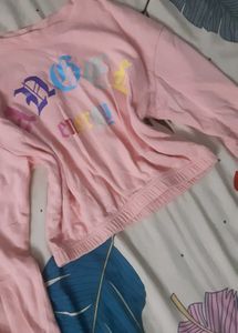 Pink Angel Energy Crop Oversized Sweatshirt