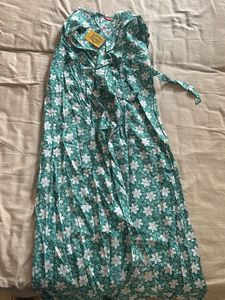 Cotton Open Gown with Belt