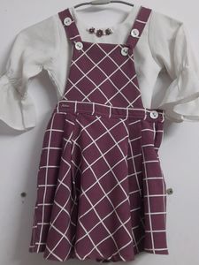 White Top And Pinafore Dress