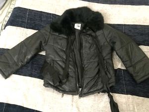 korean girl Leather Puffer Jacket for 5 to 6 year