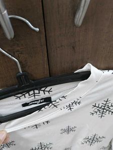 White Snowflake Long Sleeve Top