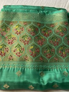 Banarasi silk Teal Kurta