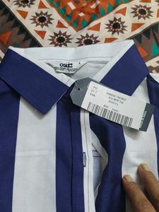 Blue &amp; White Striped Button-Up Shirt