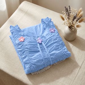 Cute Blue Ruffled Flower Top new 🧨