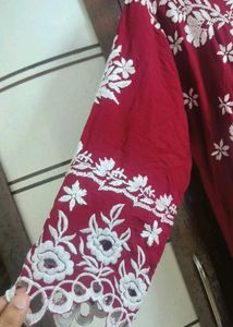 Premium rayon cutwork chikankari suit