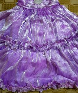 Enchanting Purple Ruffled Dress with Shrug