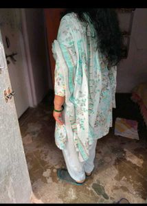 Elegant Floral Kurta Set sky blue salwar se