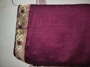 Maroon Saree with Gold Border