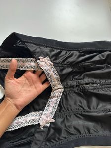 Vintage Black Lace Trim Corset