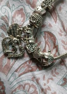Pandora Inspired Charm Bracelet with Hea