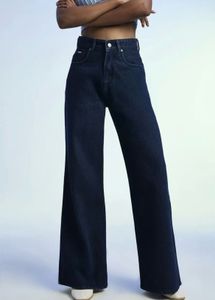 Wide Leg Jeans - Dark Wash Denim