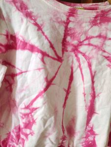 Pink Tie-Dye Cropped Long Sleeve