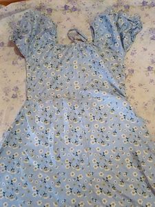 Cute Baby Blue Floral Dress