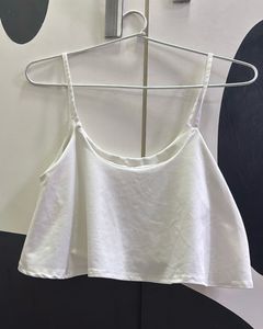 White Cropped Tank Top