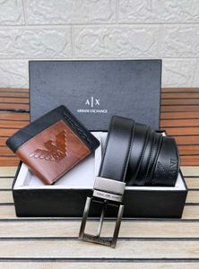 Armani Exchange Belt &amp; Wallet Set