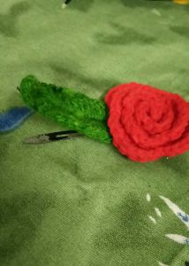 Handmade Crocheted Rose Hair Clip