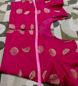 Vibrant Pink Brocade Blouse