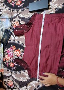 Maroon Polka Dot Ethnic 3piece suit