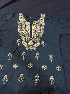 Embroidered Teal Kurta