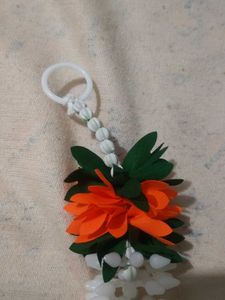 Orange &amp; White Floral Necklace