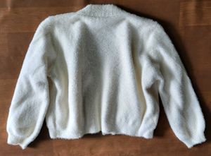 Premium Cozy White Fuzzy Cardigan